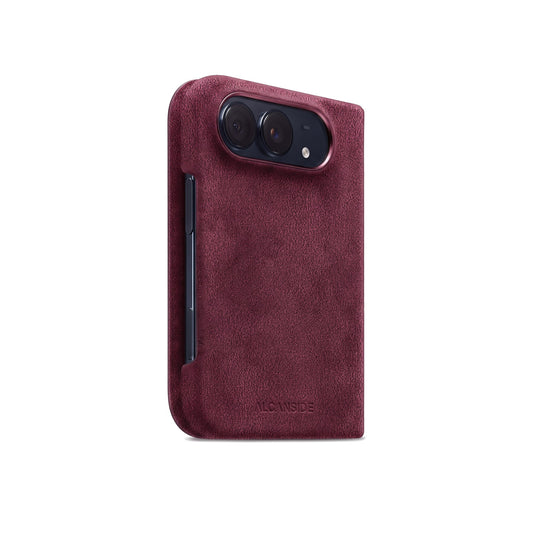 iPhone Duo - Alcantara Folio - Wine Red